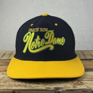 Vintage Notre Dame Fighting Irish Hat Cap Snap Back Mens Navy NCAA Football